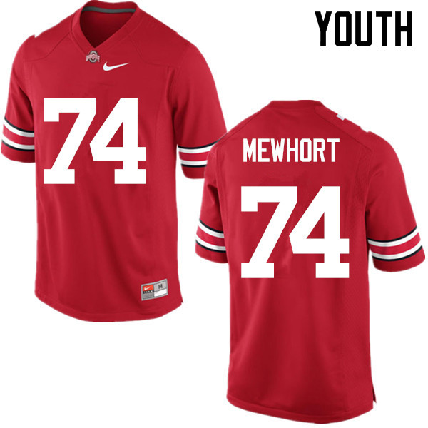 Ohio State Buckeyes Jack Mewhort Youth #74 Red Game Stitched College Football Jersey